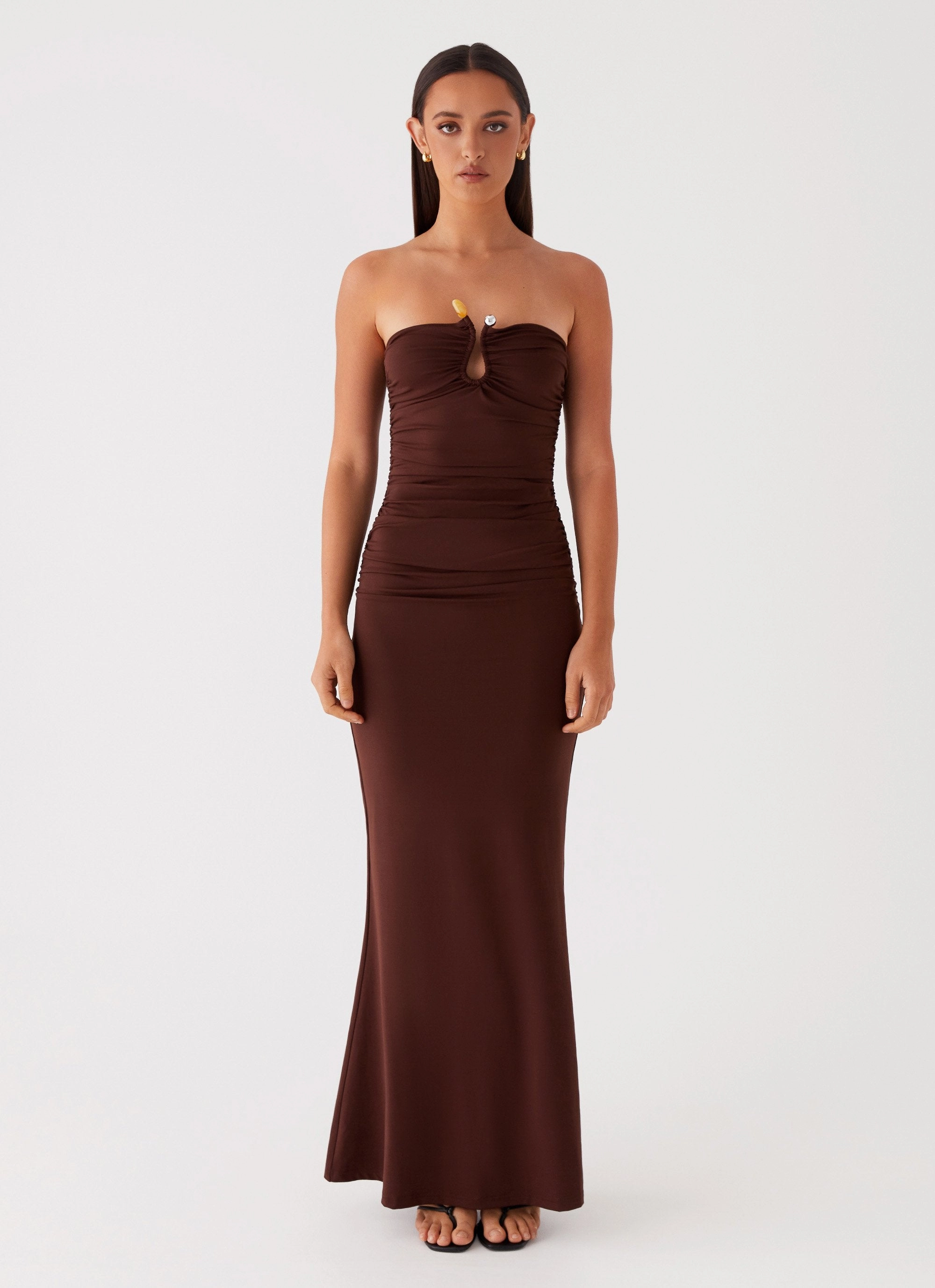 Rudy Maxi Dress - Brown Joyful Look Pure Fit