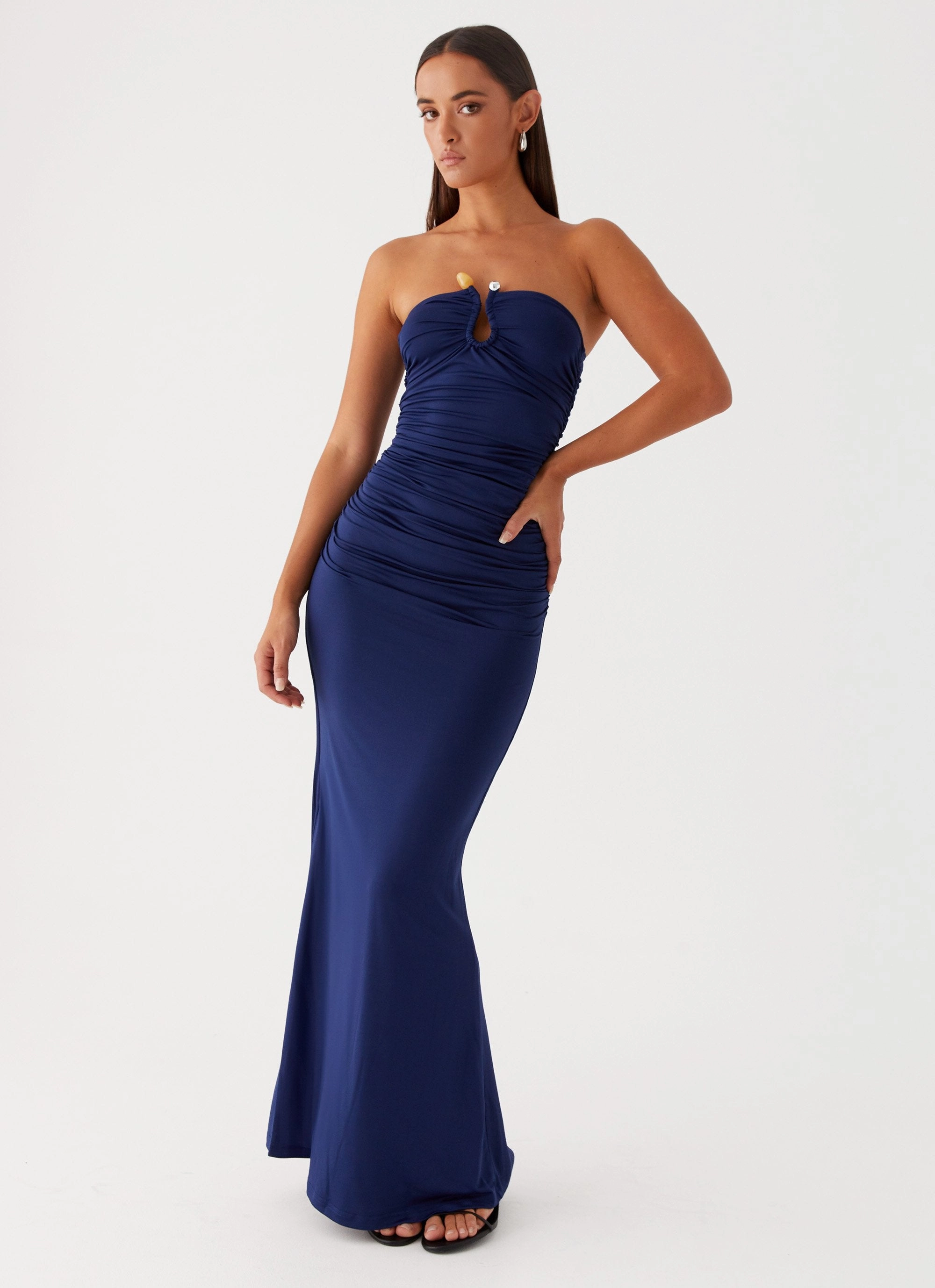 Side Tie Rudy Maxi Dress - Navy