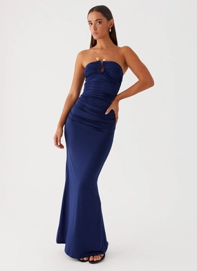 Side Tie Rudy Maxi Dress - Navy