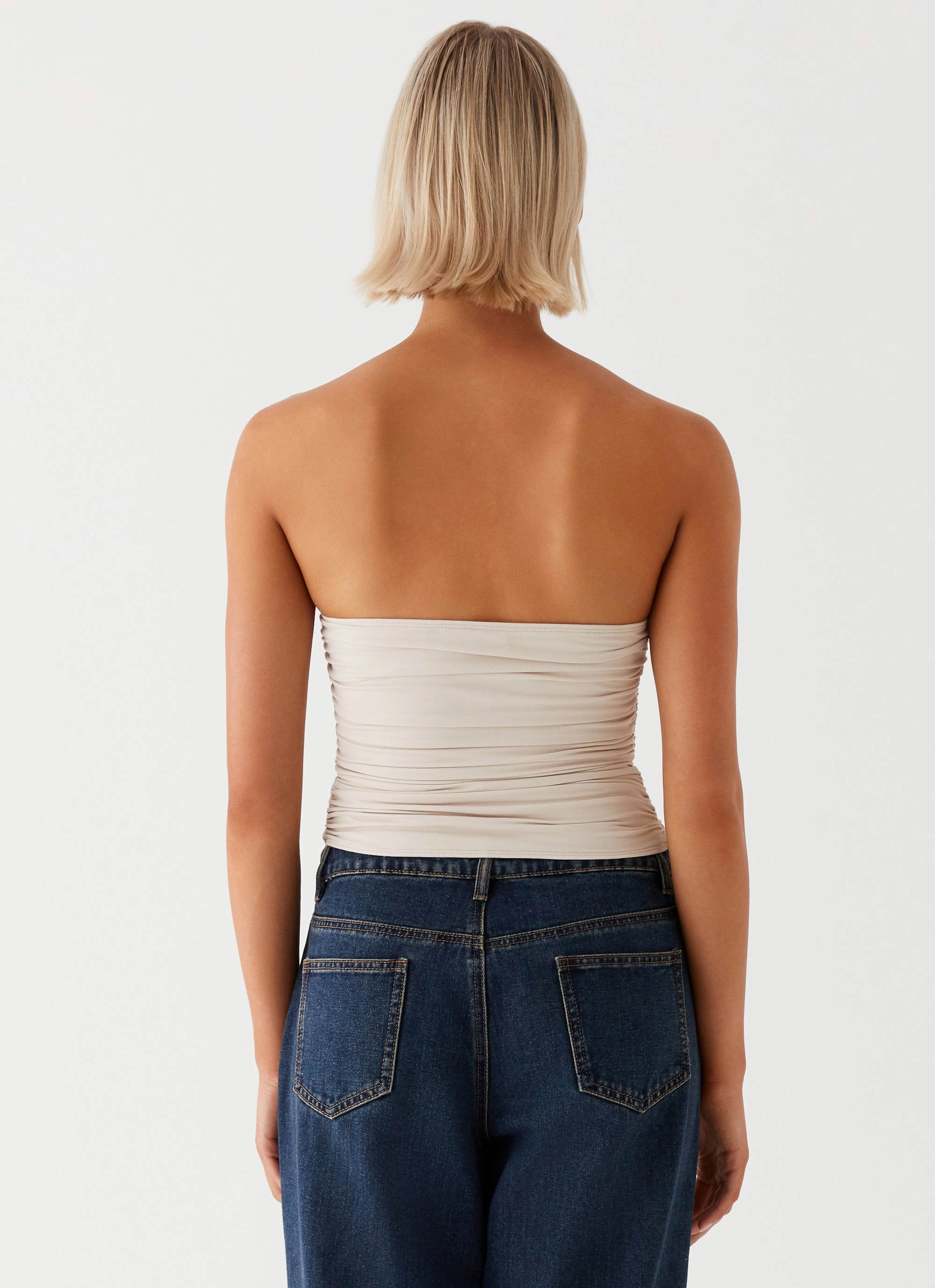 Rudy Tube Top - Ivory QuickDry Textile Tailored Silhouette