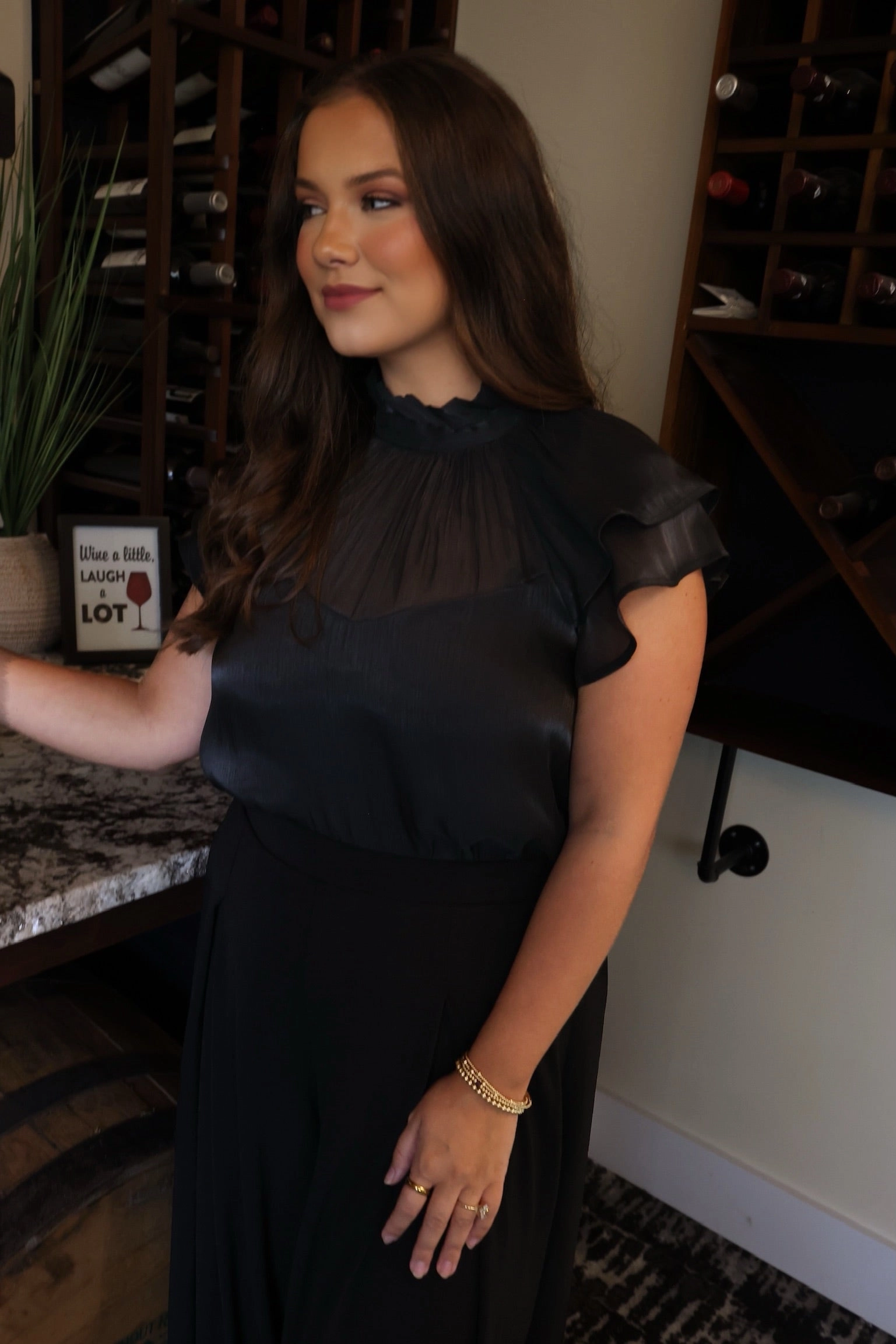 Shape Retention Fabric Rue Ruffle Top (FINIAL SALE)