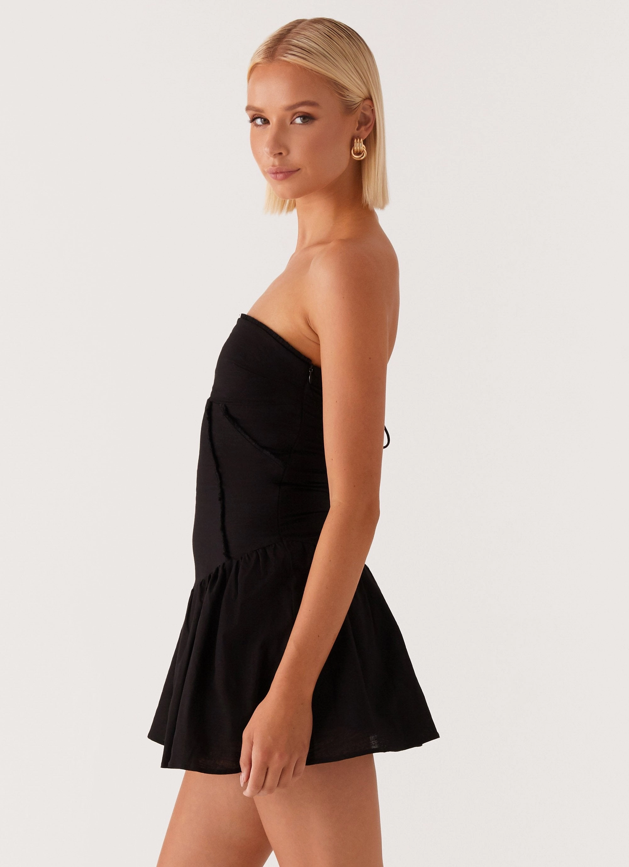 Larnie Linen Mini Dress - Black Day Ready Look