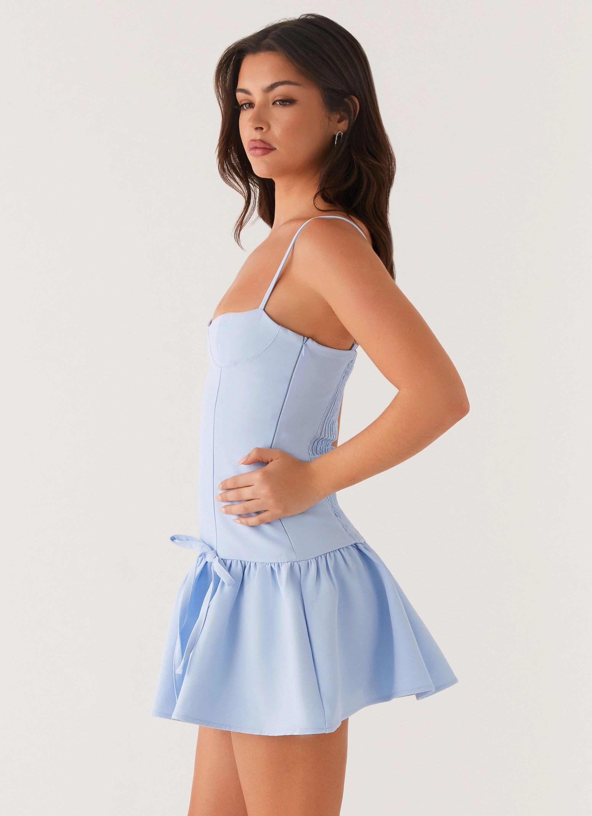Running Late Mini Dress - Blue Balanced feel Family Joy