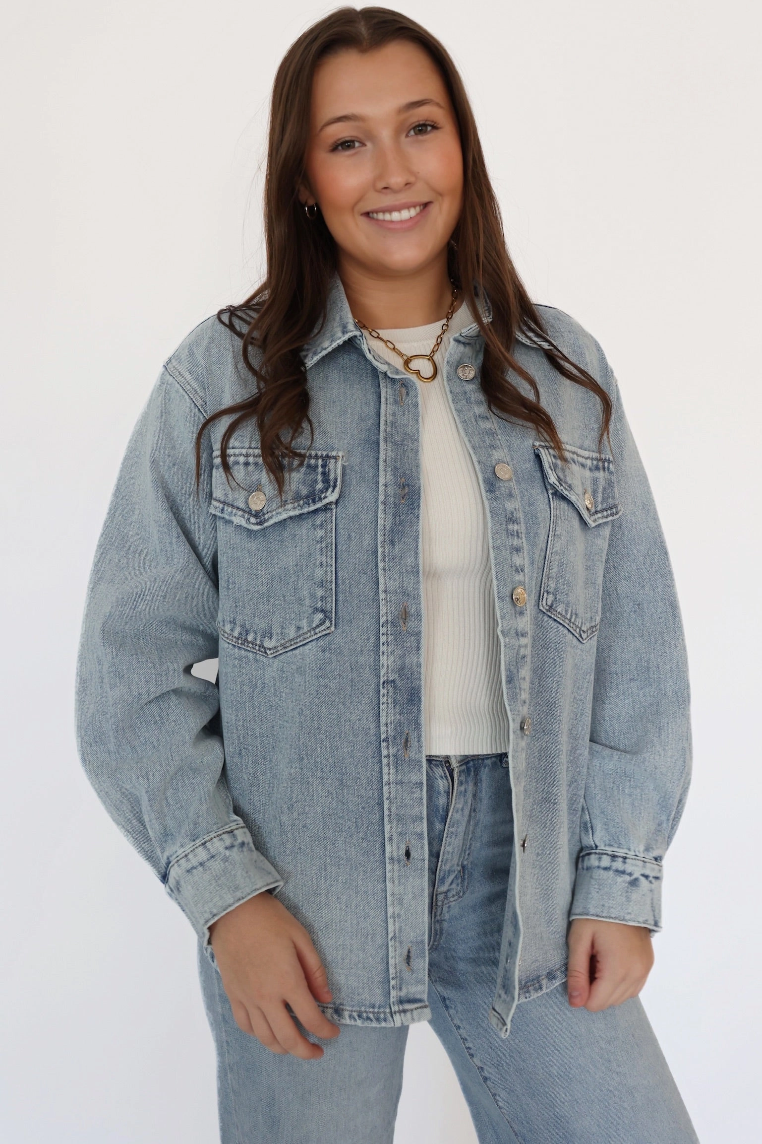 Ryle Denim Shacket EcoFriendlyMaterial NonIrritatingEdges