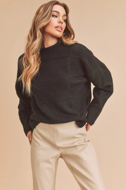 Ryleigh Mock Neck Sweater - Black (FINAL SALE) Fade Resistant Coating