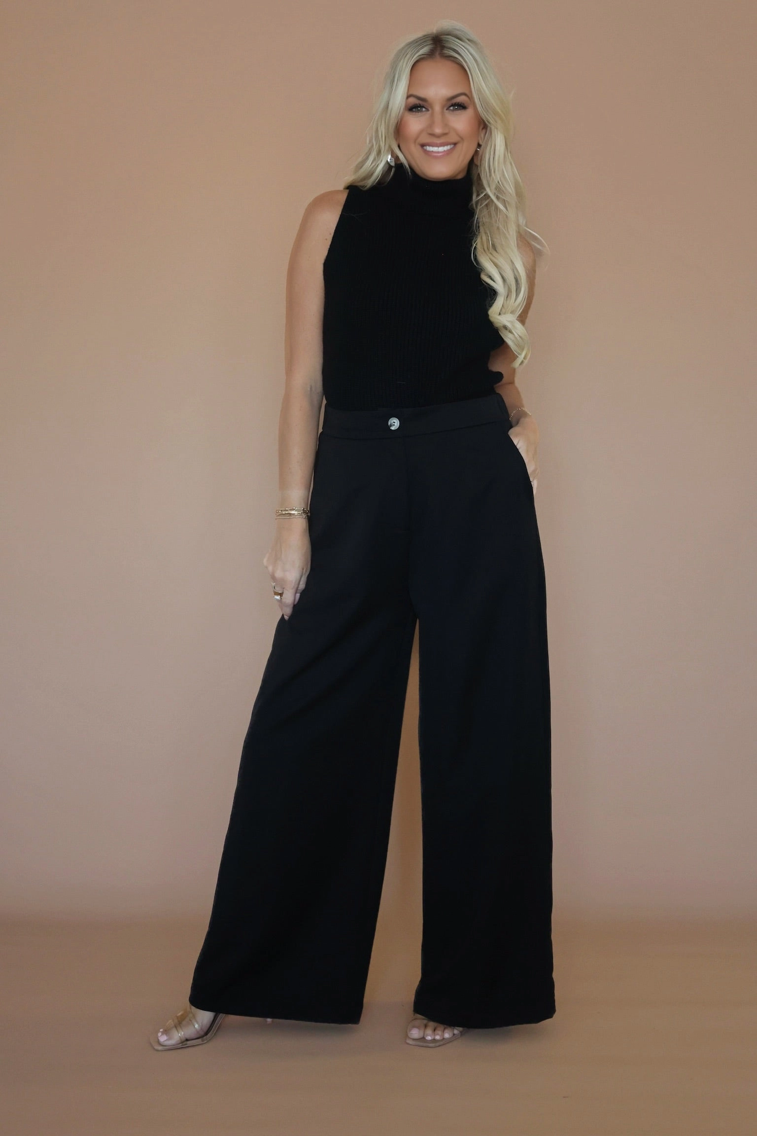 Sabrina Pant - Black Double Faced Jersey Knit