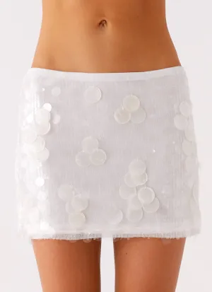 Opaque Lining Salihah Sequin Shell Mini Skirt - White