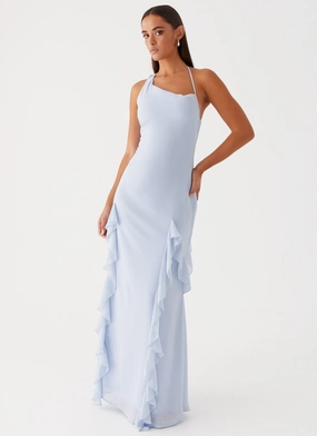 Sammie Maxi Dress - Blue Linen Soft Capsule-Wardrobe