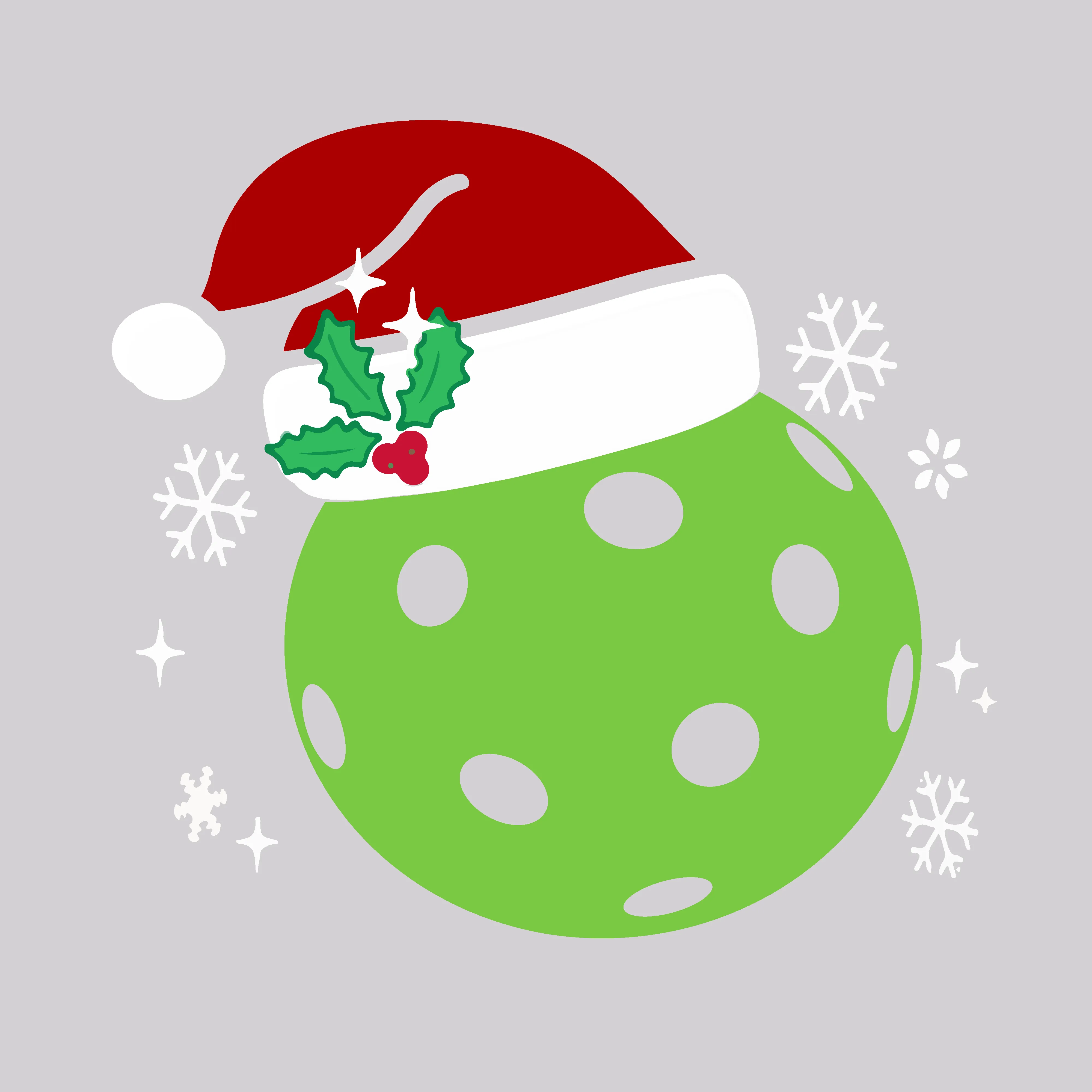 Santa Hat | Women’s Fitted Hoodie Pickleball Sweatshirt | 50% Cotton 50% Poly Fleece