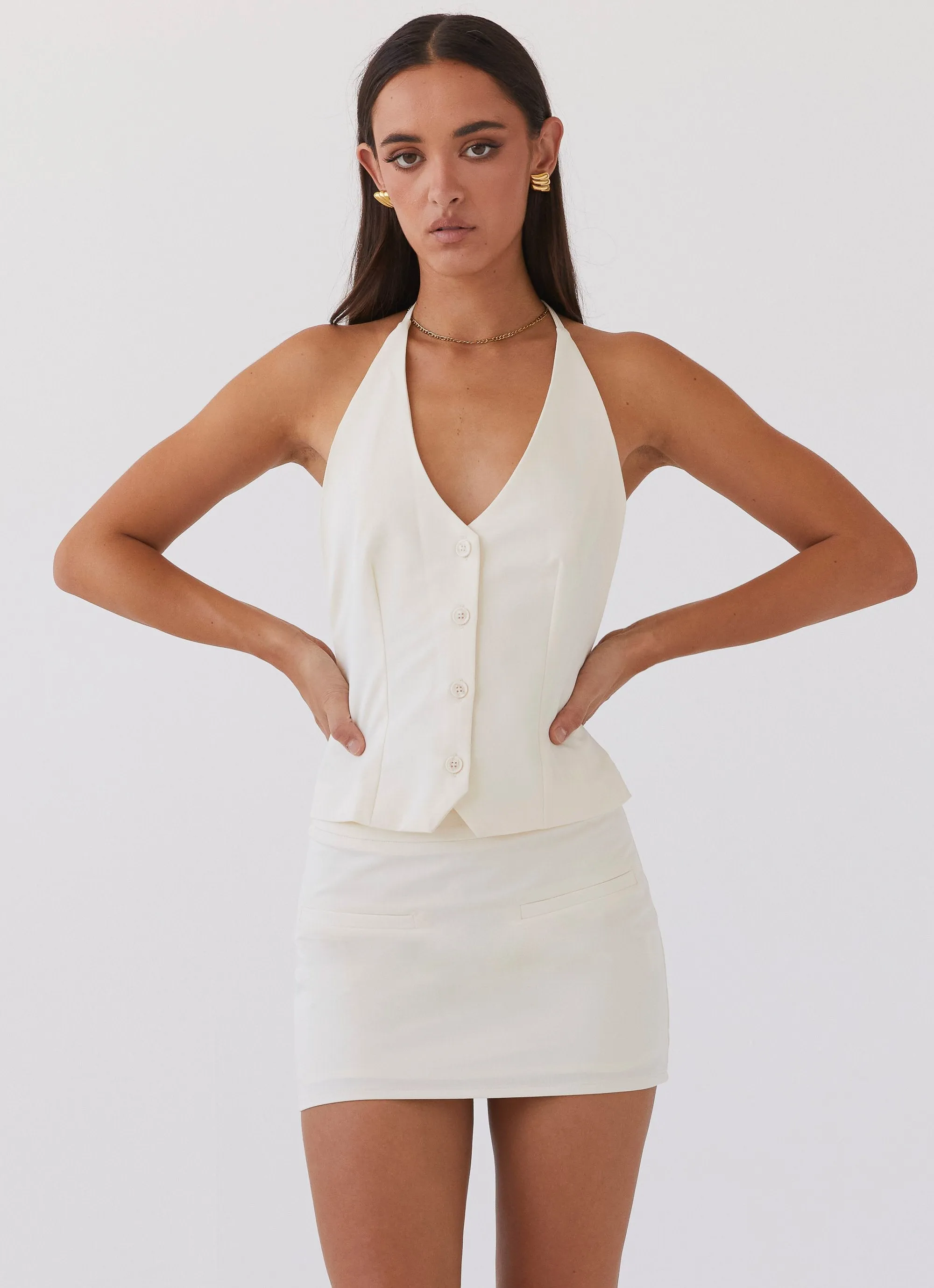 Sarah Mini Skirt - Ivory Outfit Flow