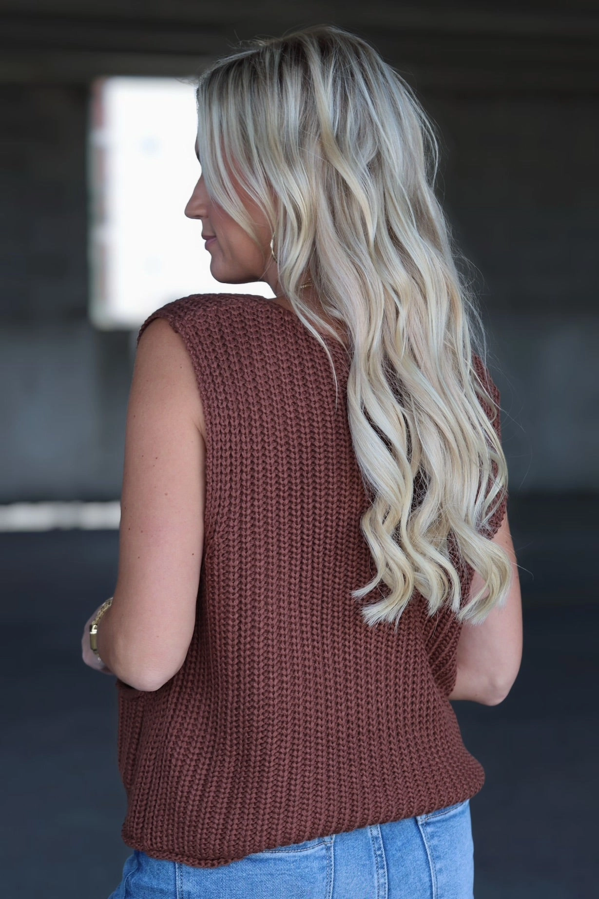 Adjustable Hem Scandal Sweater Vest- Coco