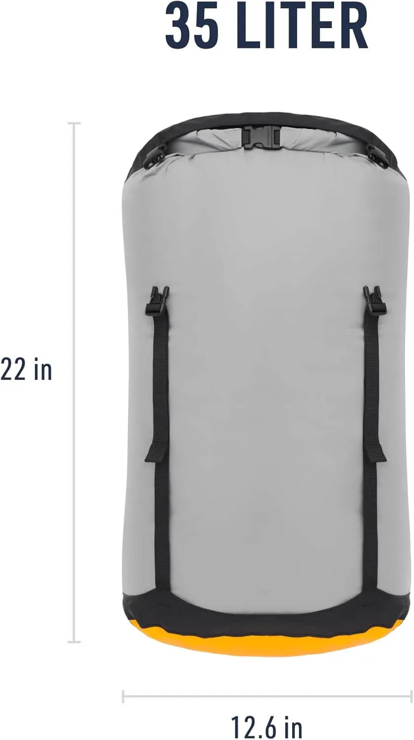 Sea to Summit eVac Compression Dry Bag, Waterproof Compression Sack, 35 Liter, Highrise Grey
