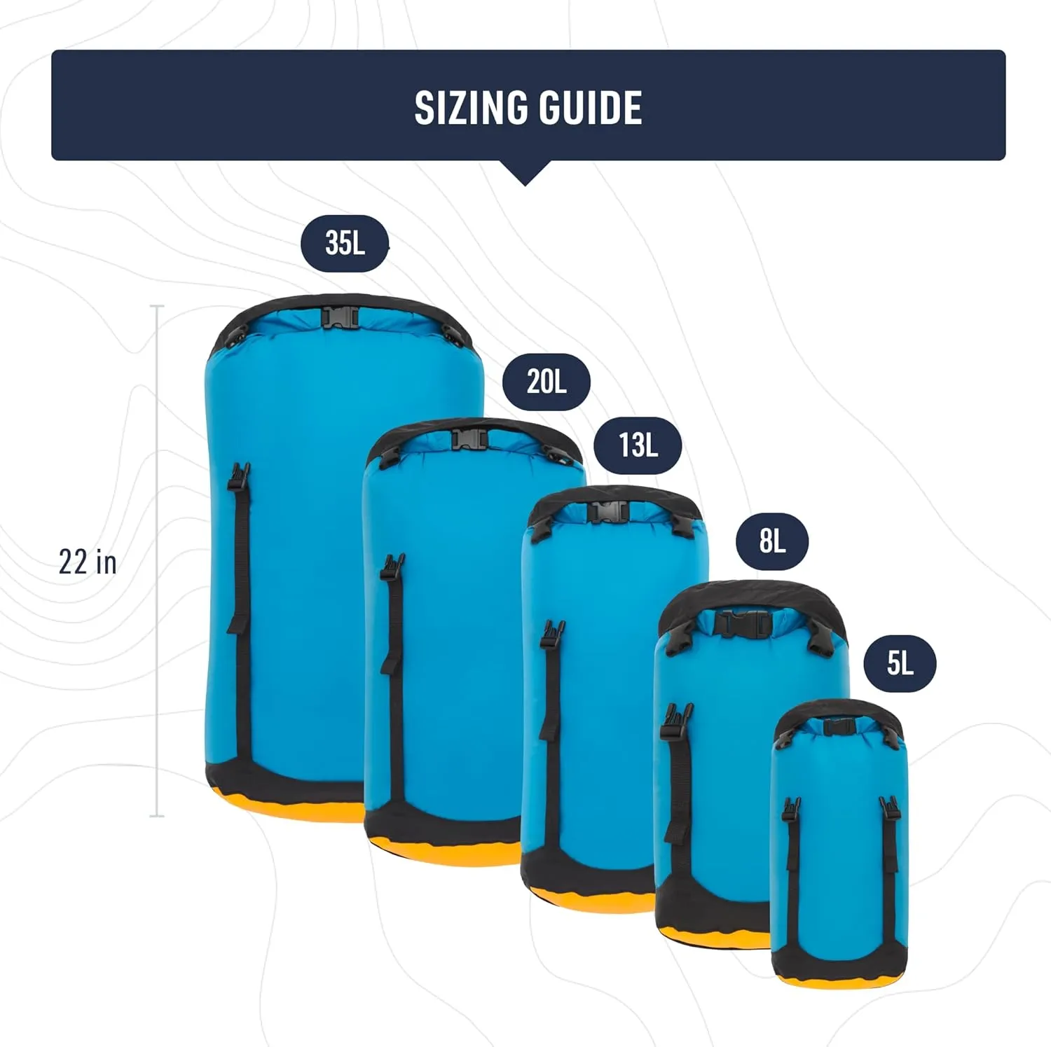 Sea to Summit eVac Compression Dry Bag, Waterproof Compression Sack, 35 Liter, TurkishTile Blue