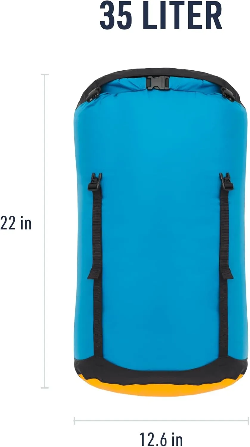 Sea to Summit eVac Compression Dry Bag, Waterproof Compression Sack, 35 Liter, TurkishTile Blue