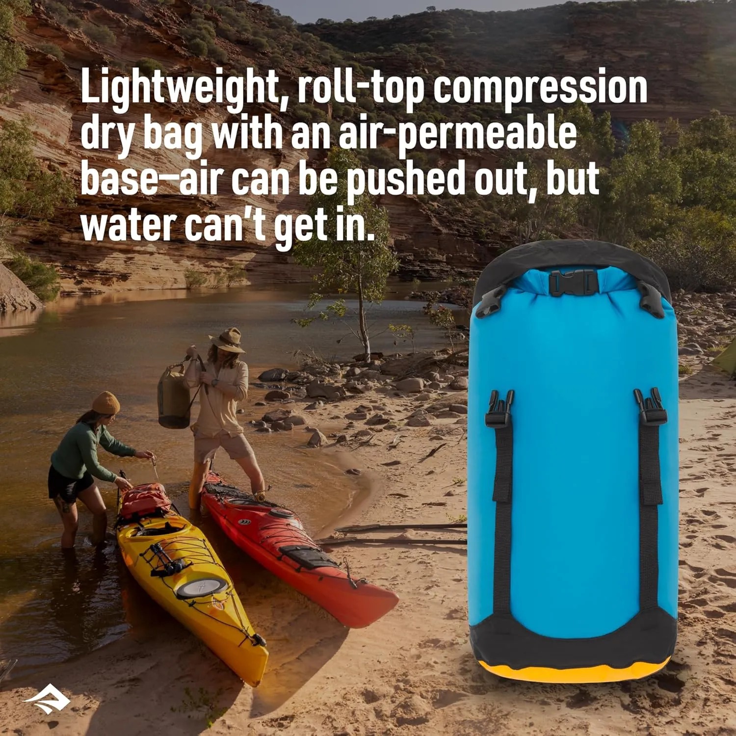 Sea to Summit eVac Compression Dry Bag, Waterproof Compression Sack, 8 Liter, TurkishTile Blue