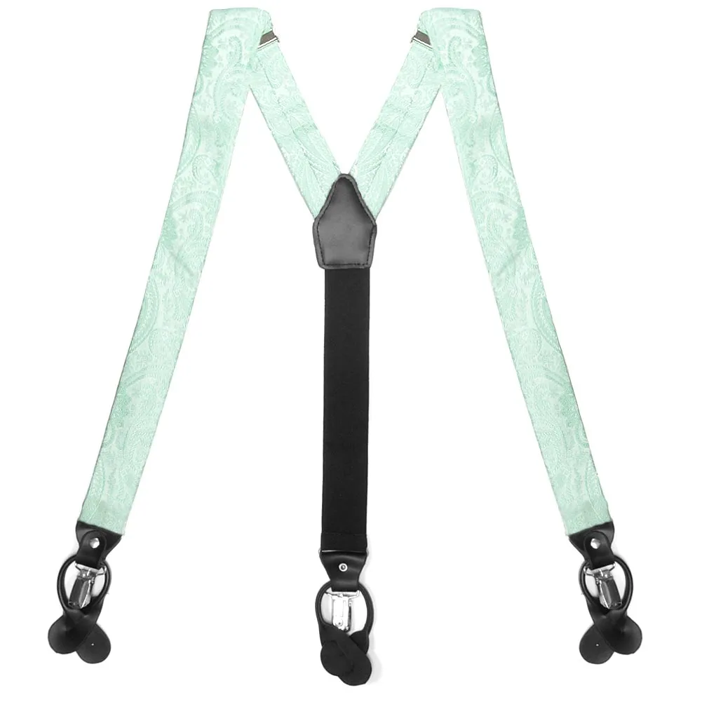 Seafoam Clara Paisley Suspenders