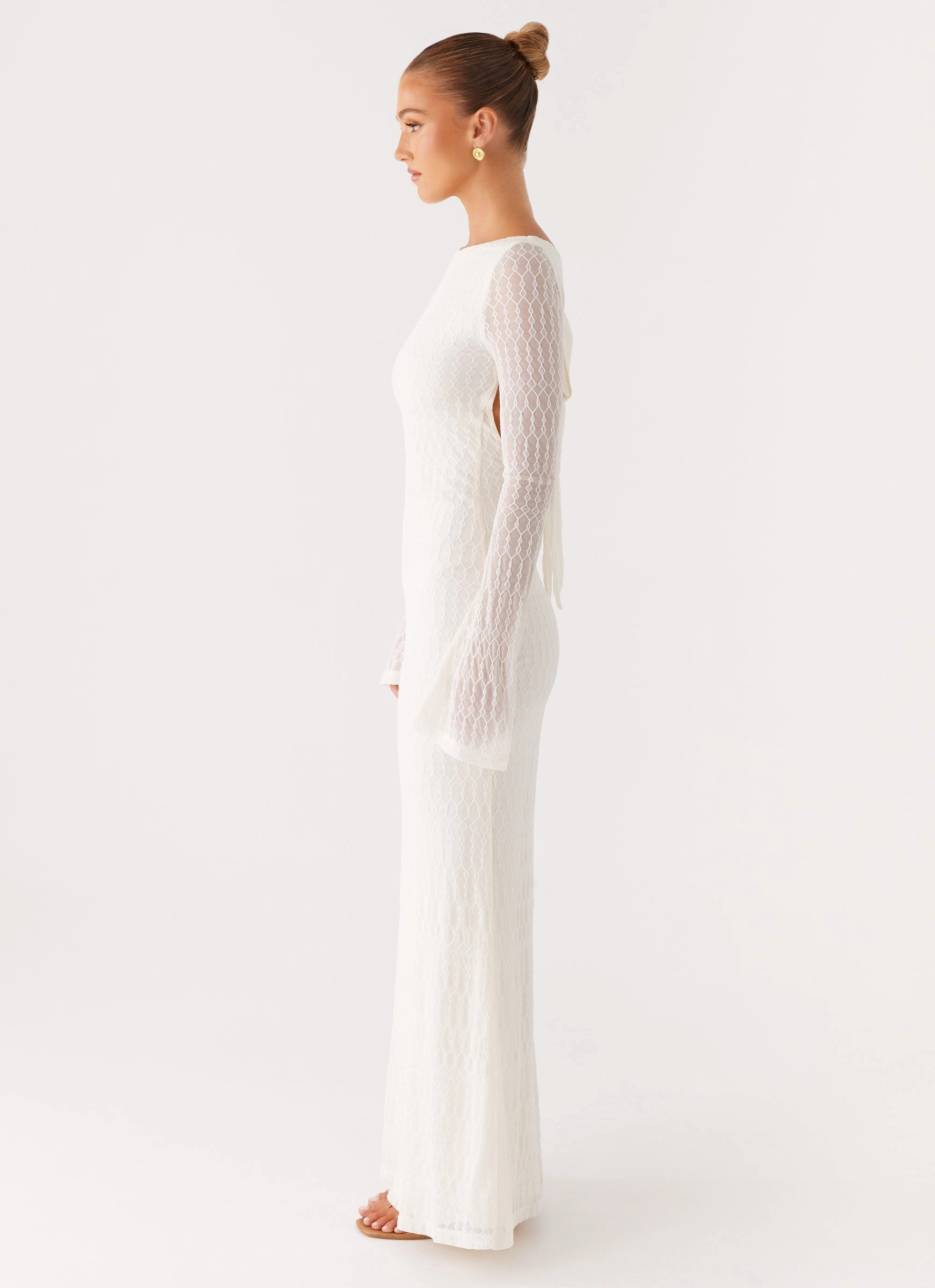 Warm Base Ethereal Long Sleeve Maxi Dress - Ivory