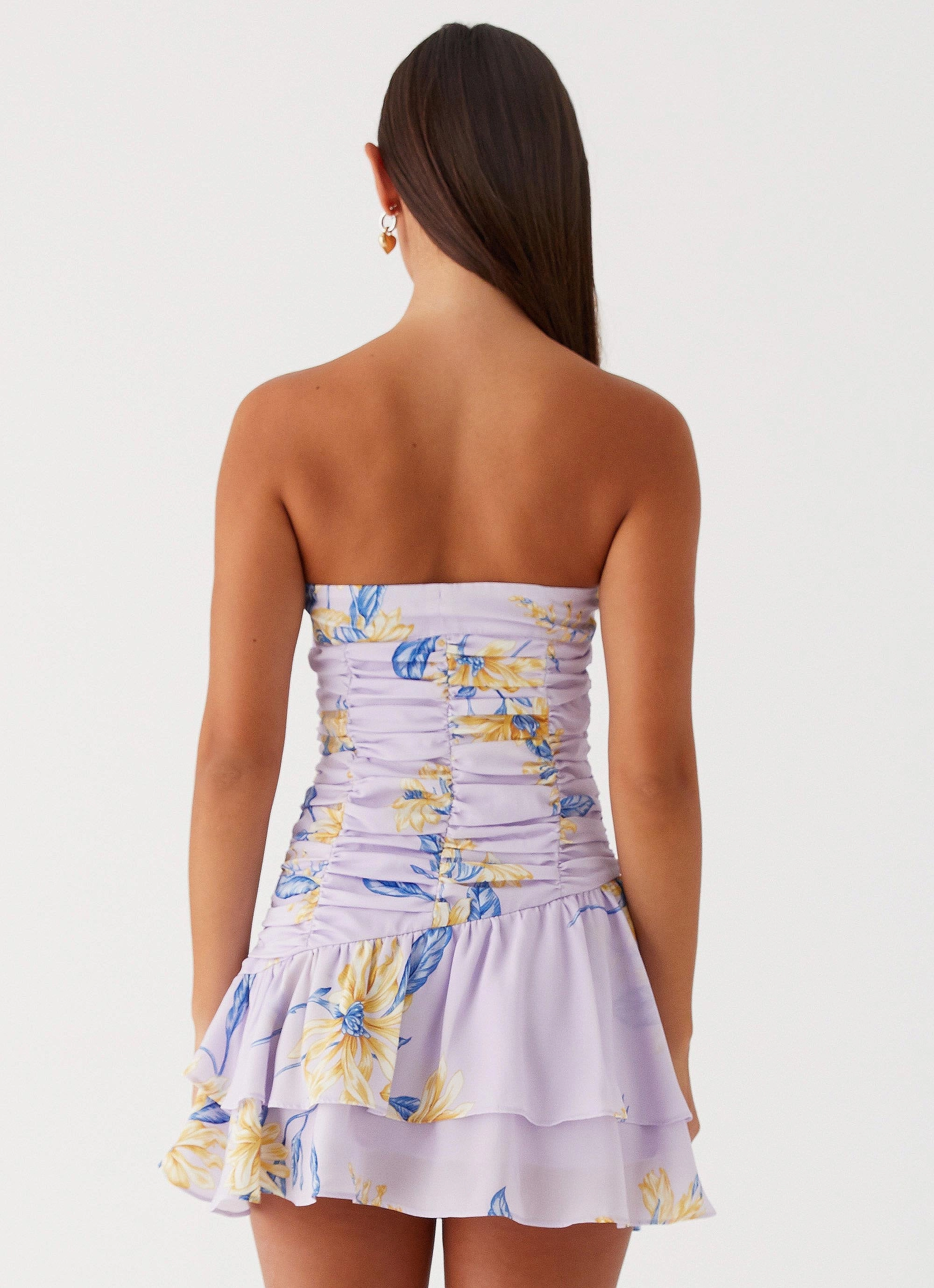 Sleek Draping Viviana Mini Dress - Lavender