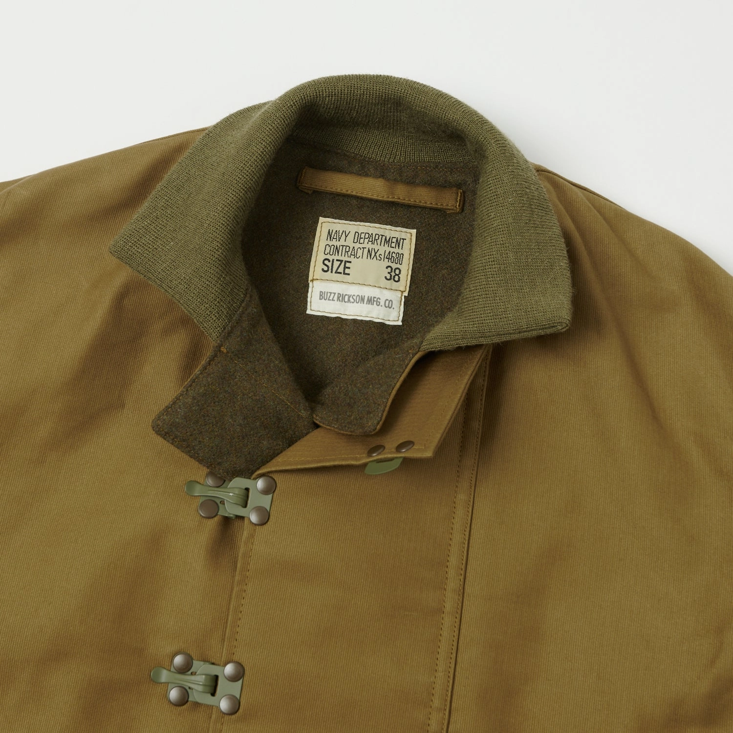 Ventilation Panels Buzz Rickson's U.S. Navy Hook Deck Jacket - Khaki