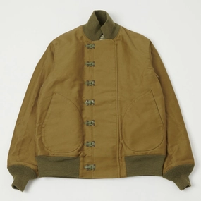 Buzz Rickson's U.S. Navy Hook Deck Jacket - Khaki Lightweight Thermal Tech Softshell Material