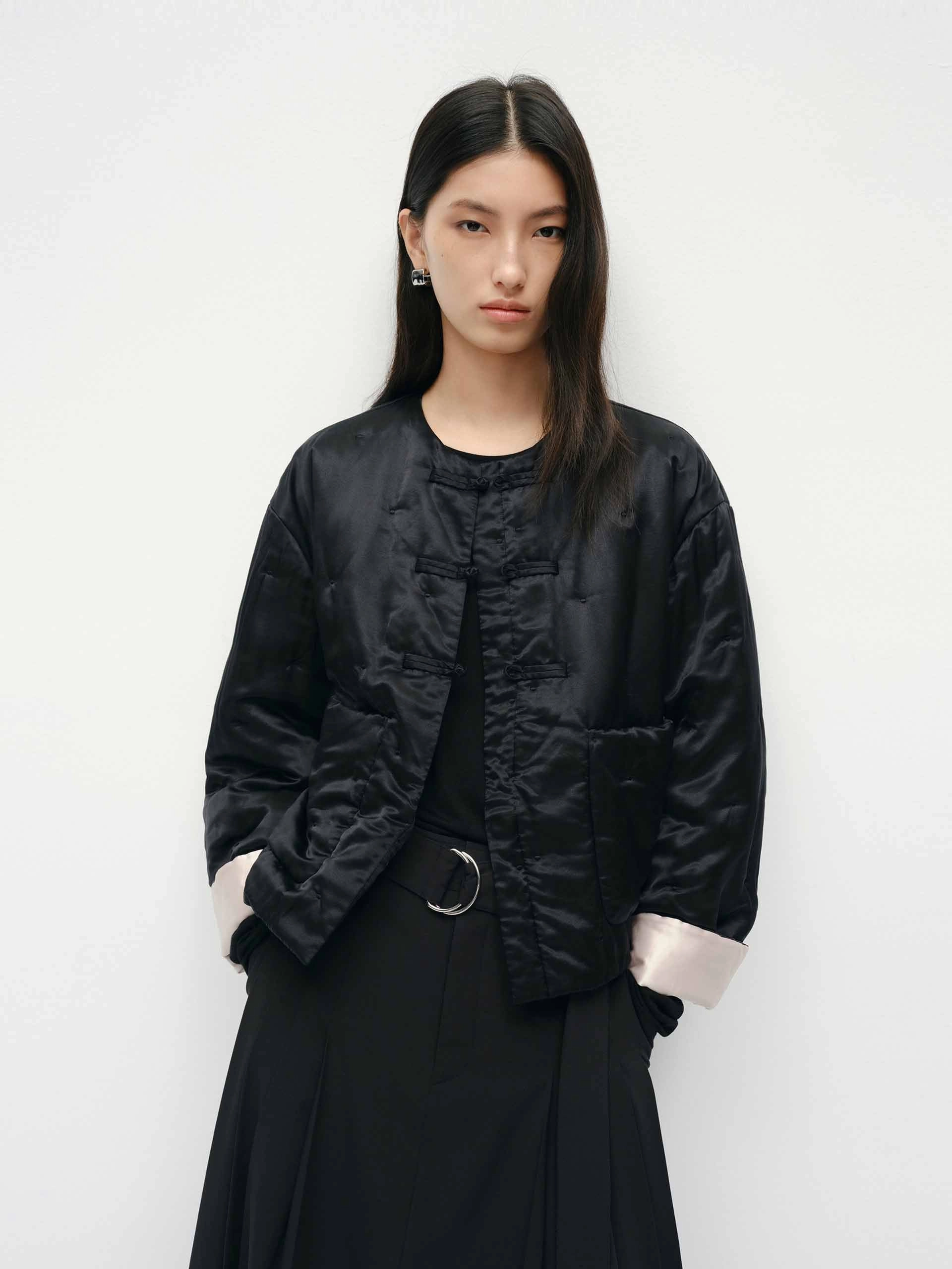 Silk Blend Quilted Coat Stay Dry Interior HiddenPockets