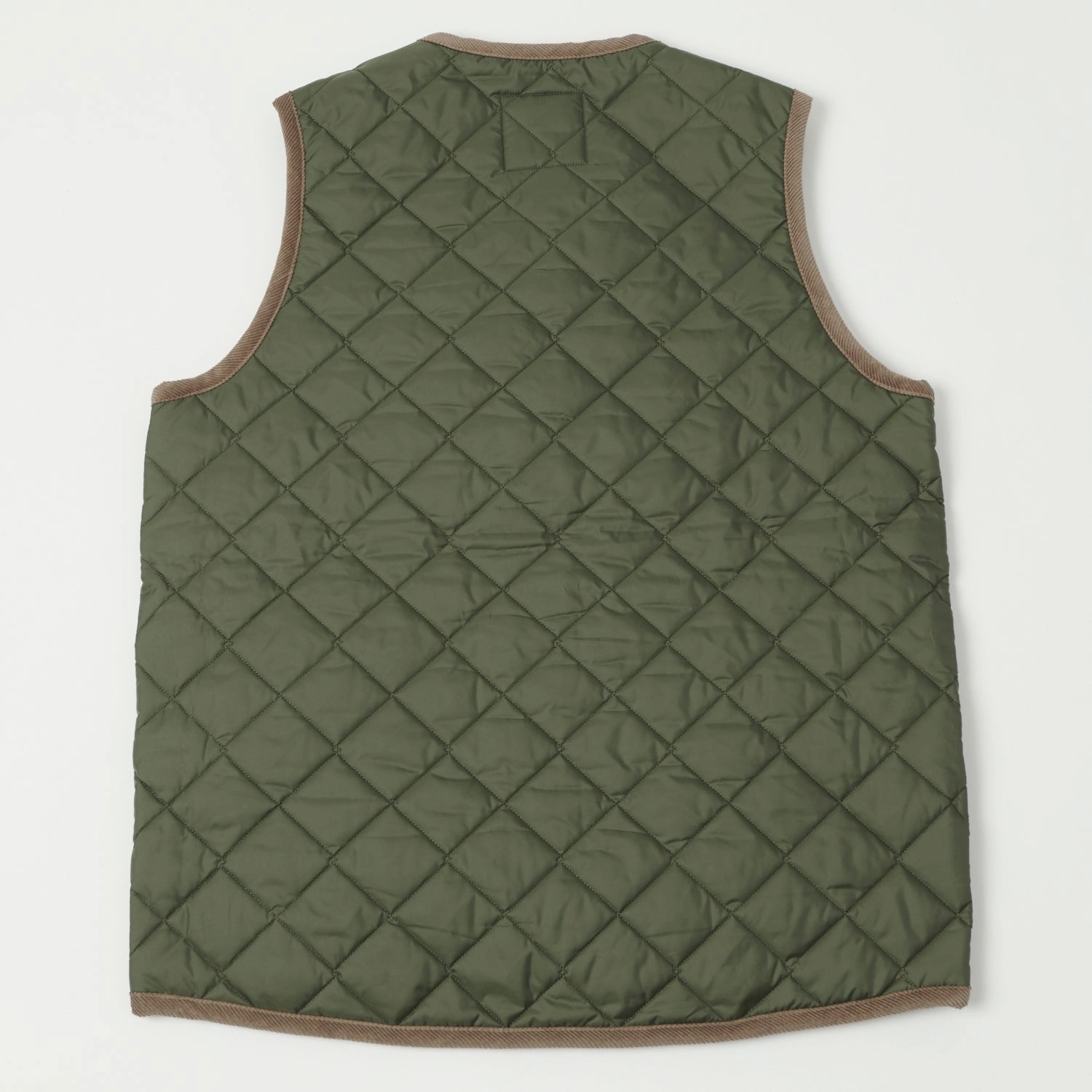 All Season Double Layered Collar Lavenham Thornham Quilted Gilet - Olive Green/Olive Green
