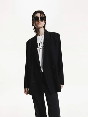 Double Breasted Tailored Blazer Interchangeable Liners Modular Layering