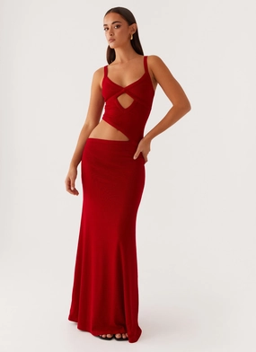 Trendy Vibes Chilly Wear Jocelyn Maxi Dress - Red