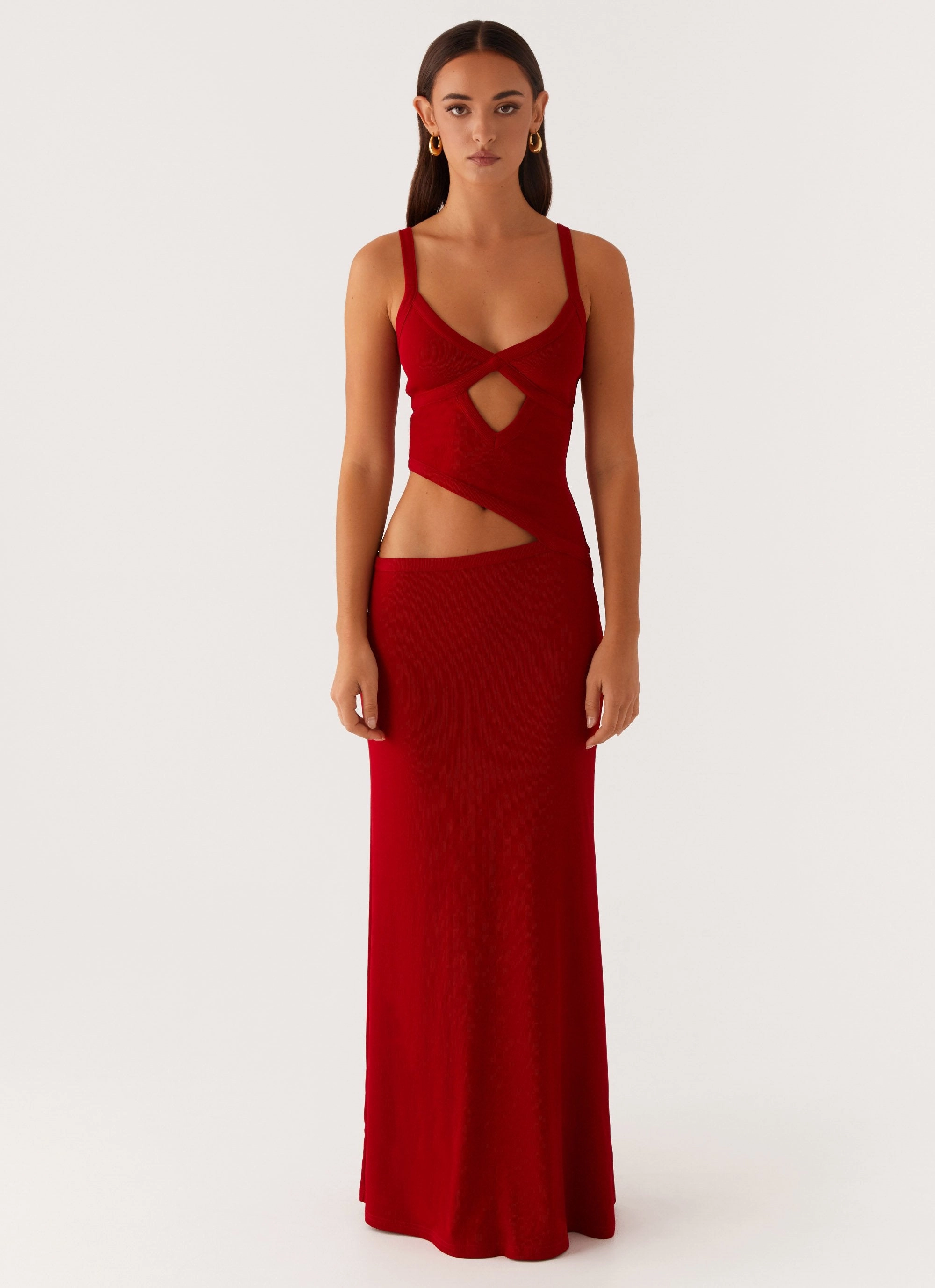 Texture Rich Jocelyn Maxi Dress - Red