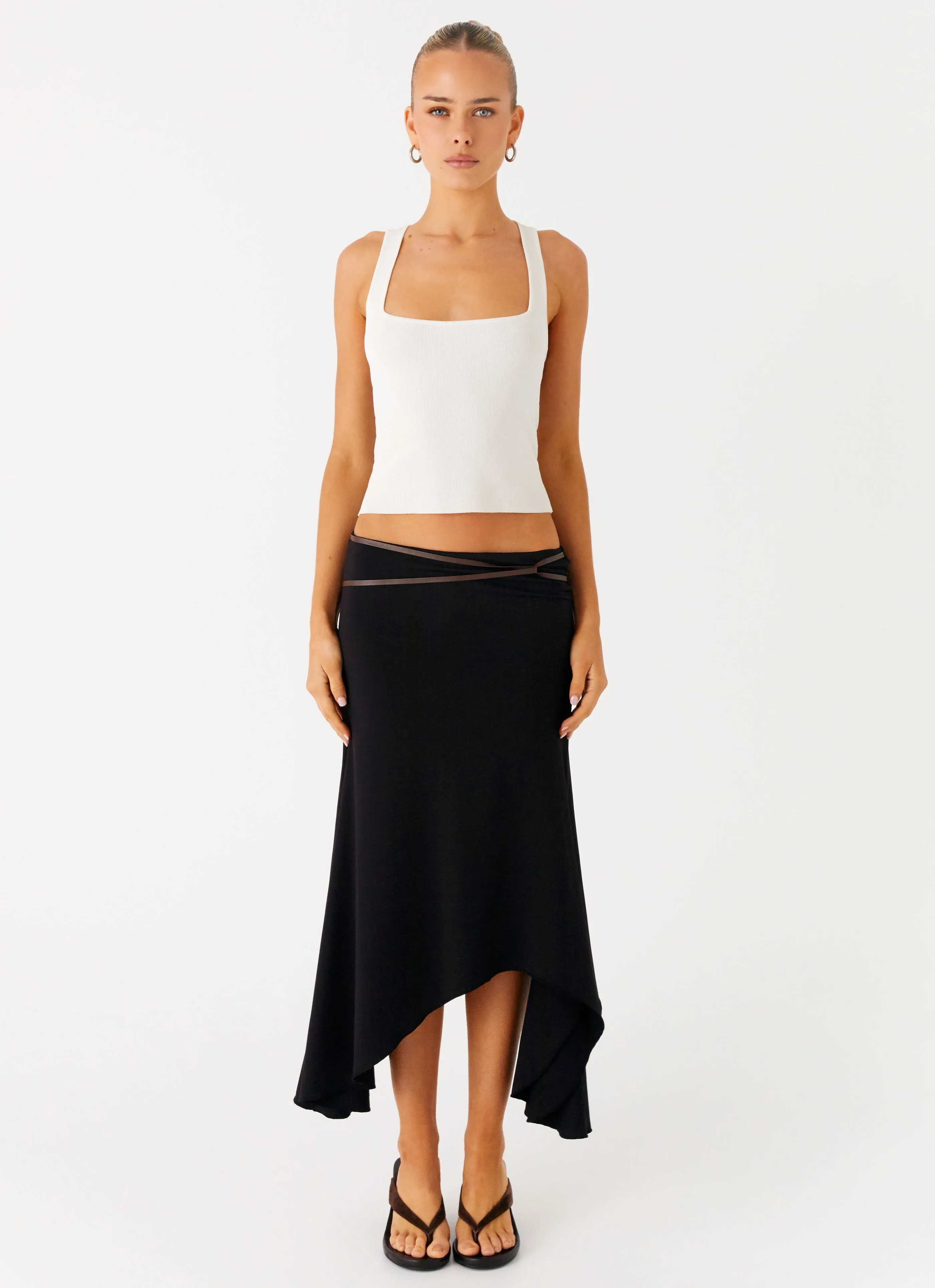 slim fit Seattle Midi Skirt - Black
