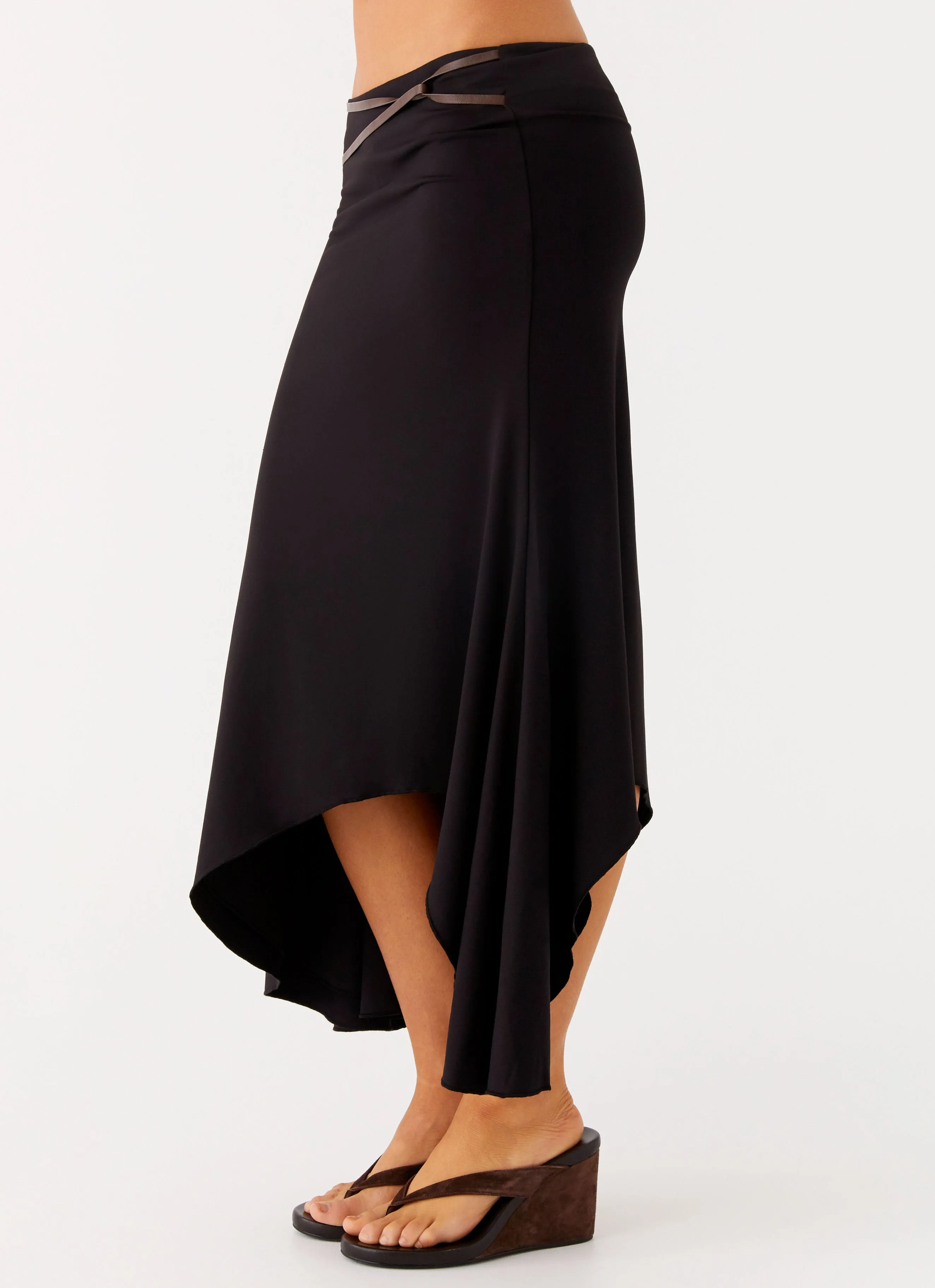 Seattle Midi Skirt - Black Sleek Vibe