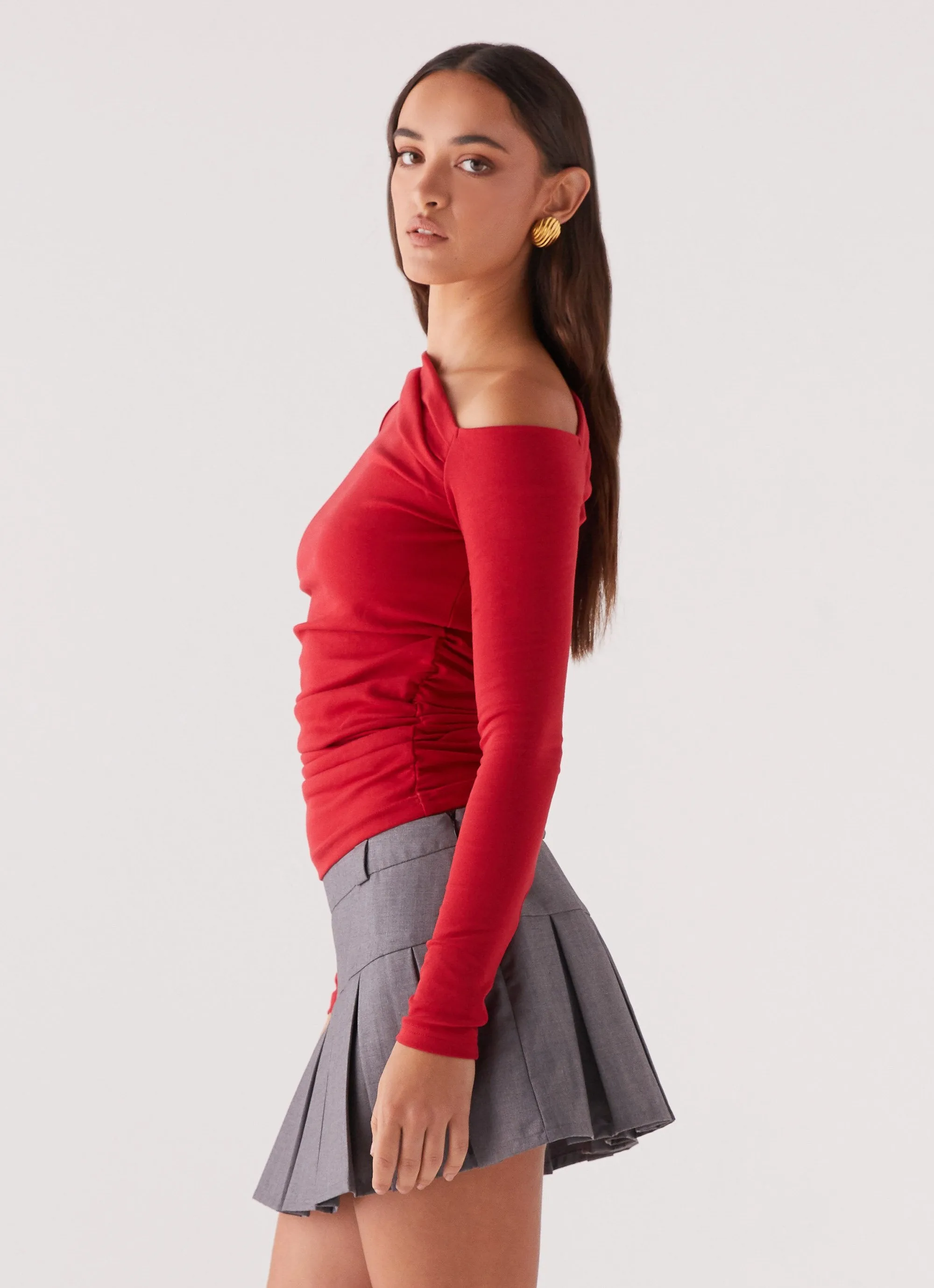 Danica Pleated Mini Skirt - Charcoal Cozy Edge Sequined Finish