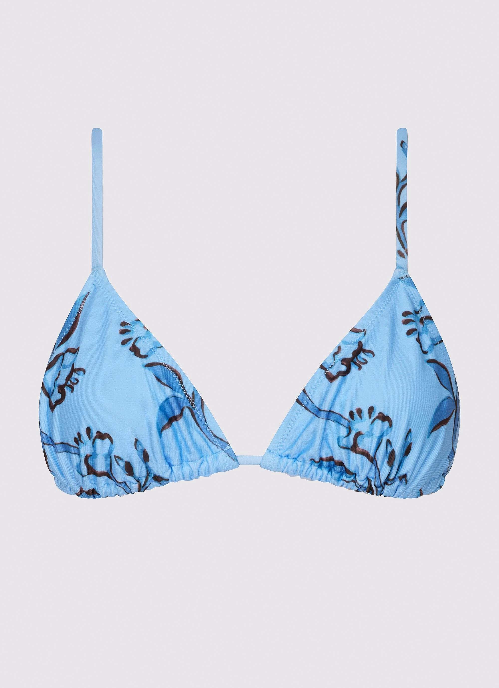 Calista Bikini Top - Blue Floral Print Adjustable Straps