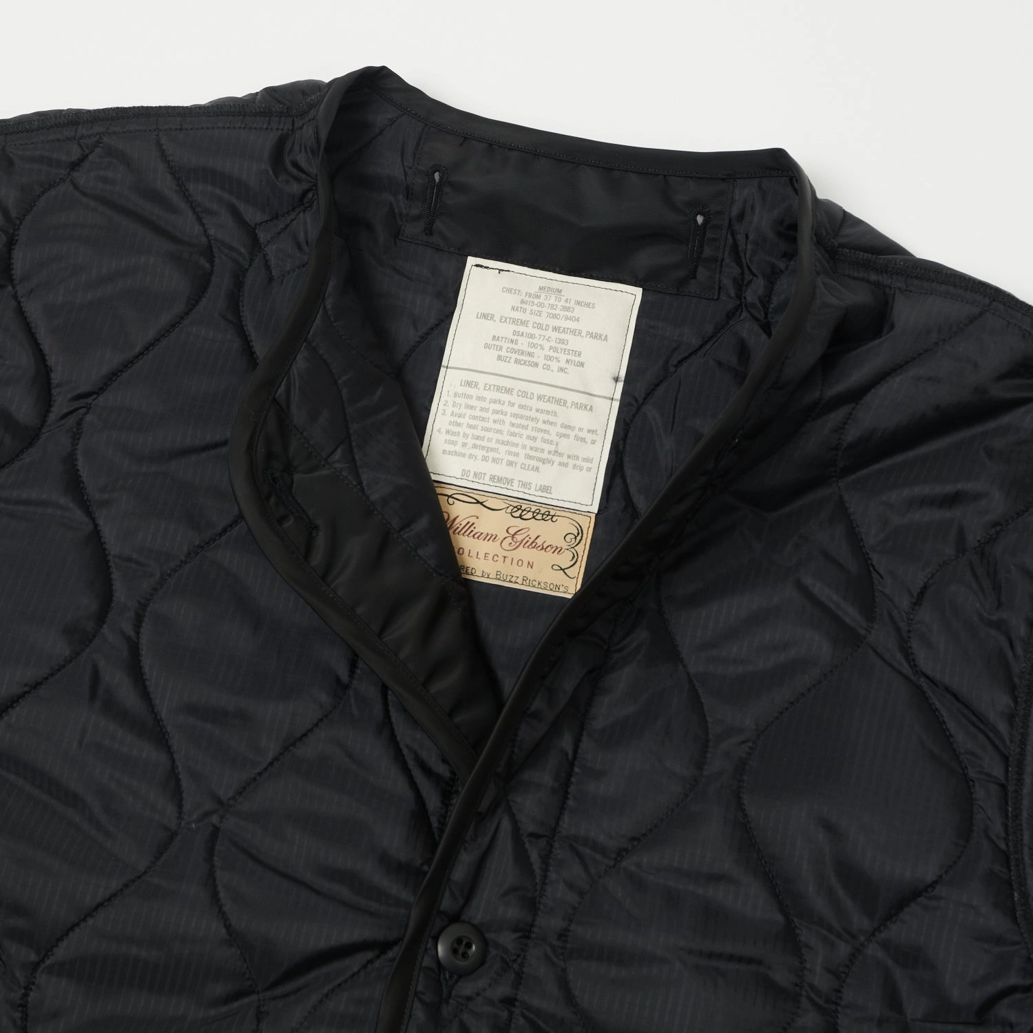 Multi Layer Option Thermoplastic Elastomer Trim Buzz Rickson's x William 'Extreme Cold Weather' Liner Jacket - Black
