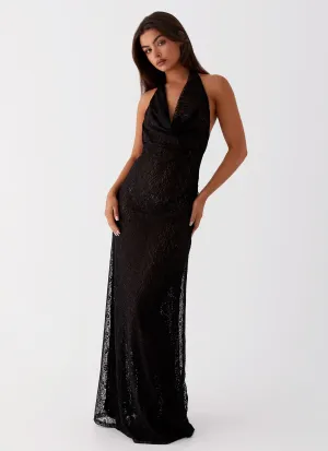 All-Occasion Wear Non-Iron Tempest Cowl Neck Maxi Dress - Black