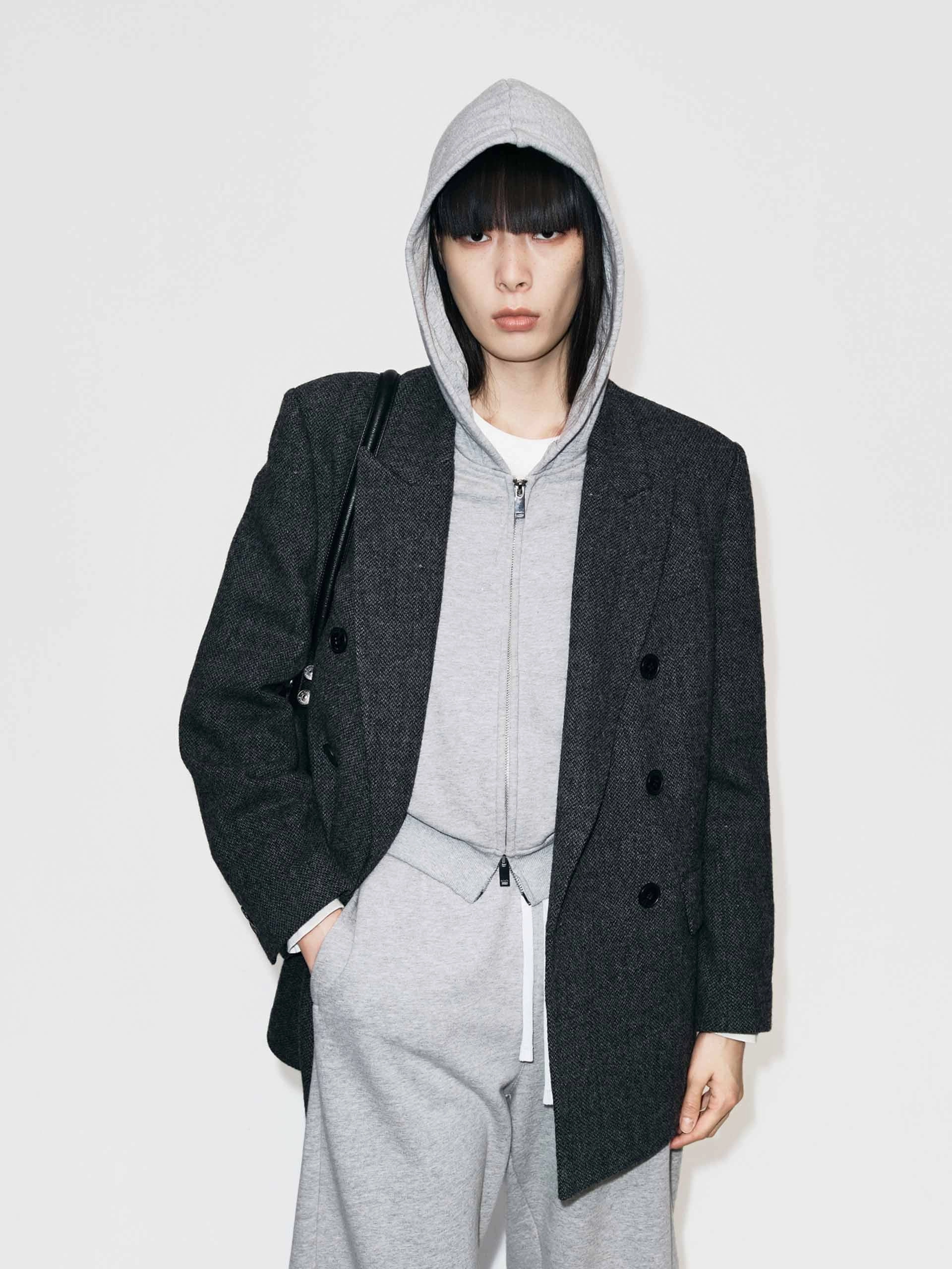 Odor Resistant Coating Sequin Detail Wool Blazer