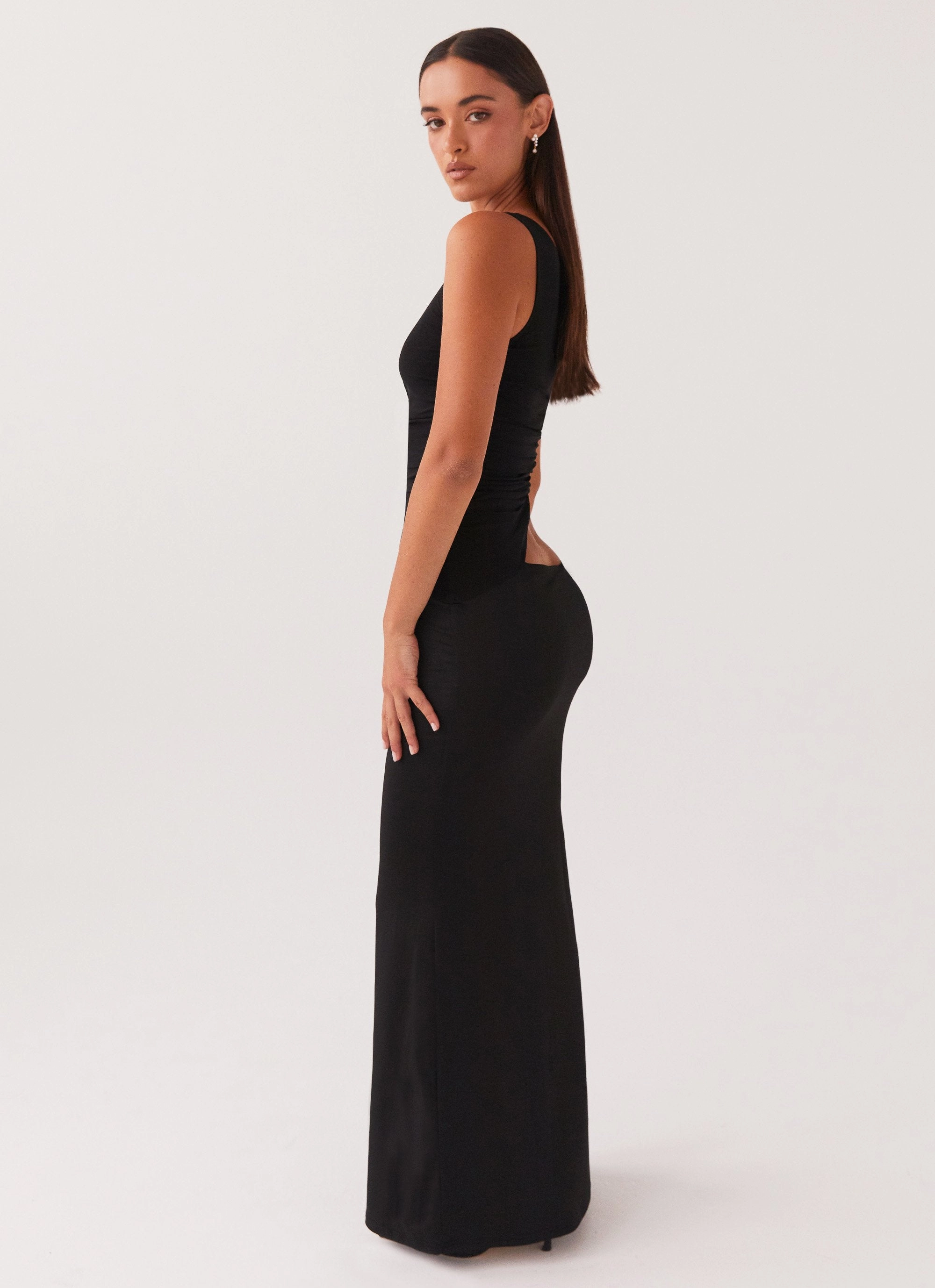 Seranella One Shoulder Maxi Dress - Black Mood Edge