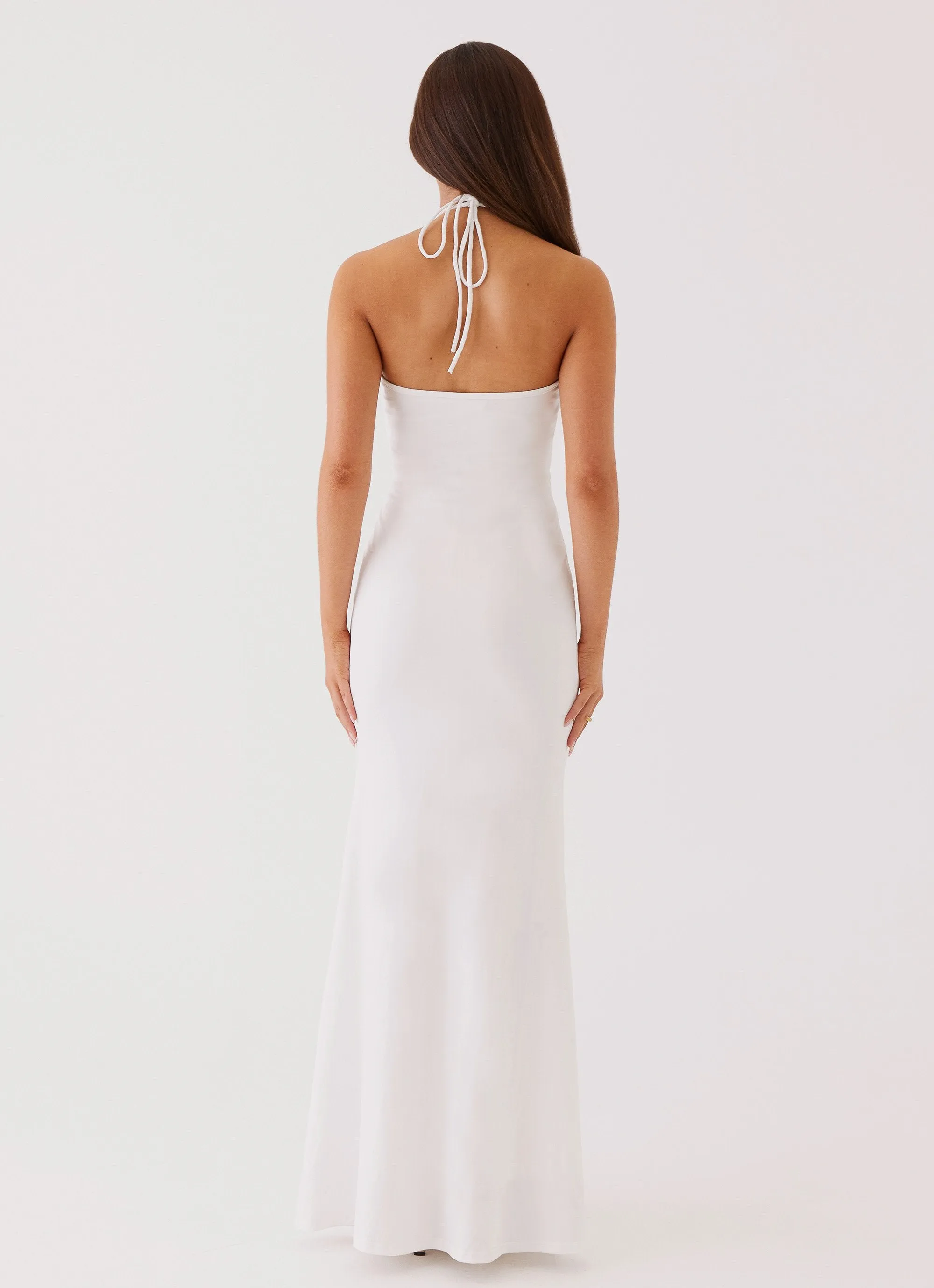 Serina Ruffle Maxi Dress - White Smart Design