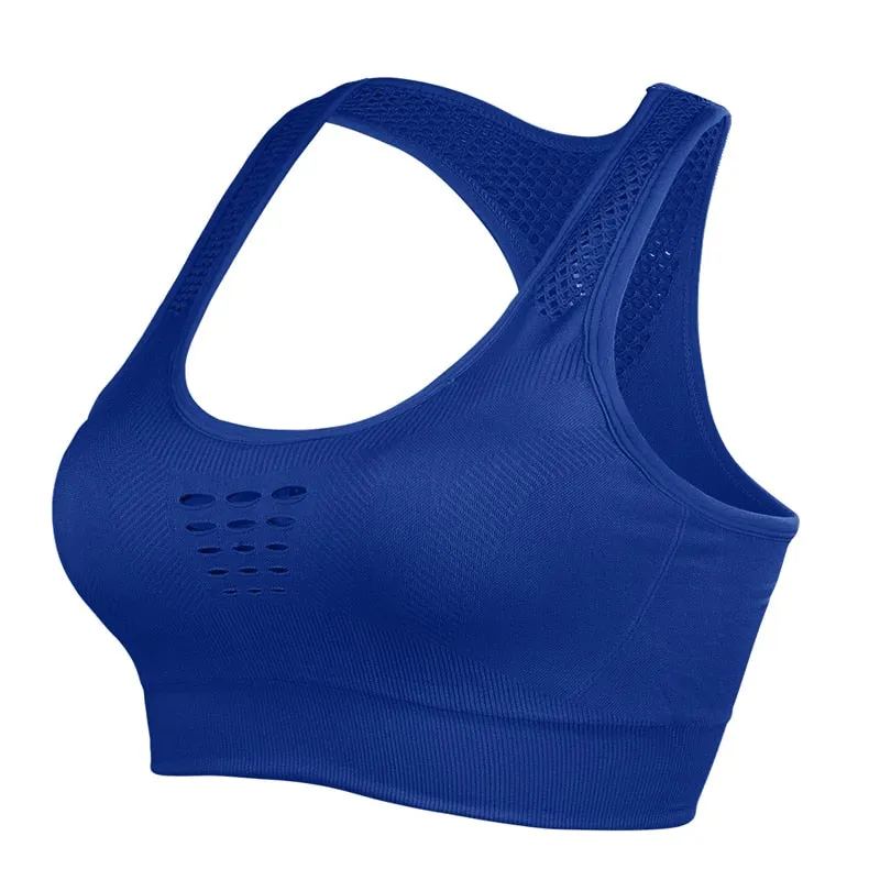 Sexy Mesh Breathable Push Up Nylon Sports Bra For Women