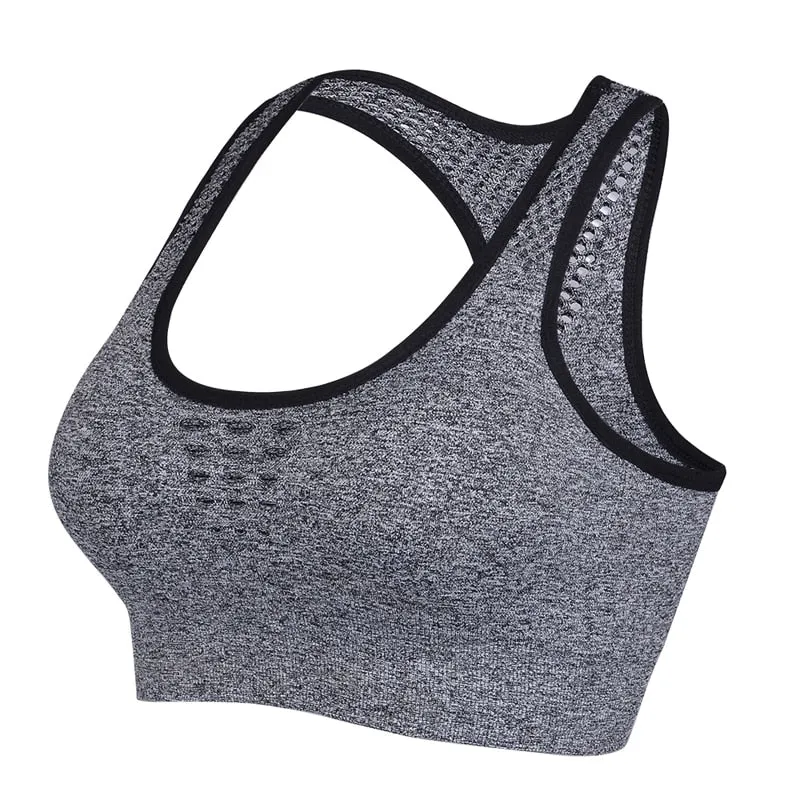 Sexy Mesh Breathable Push Up Nylon Sports Bra For Women