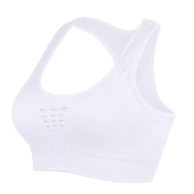 Sexy Mesh Breathable Push Up Nylon Sports Bra For Women