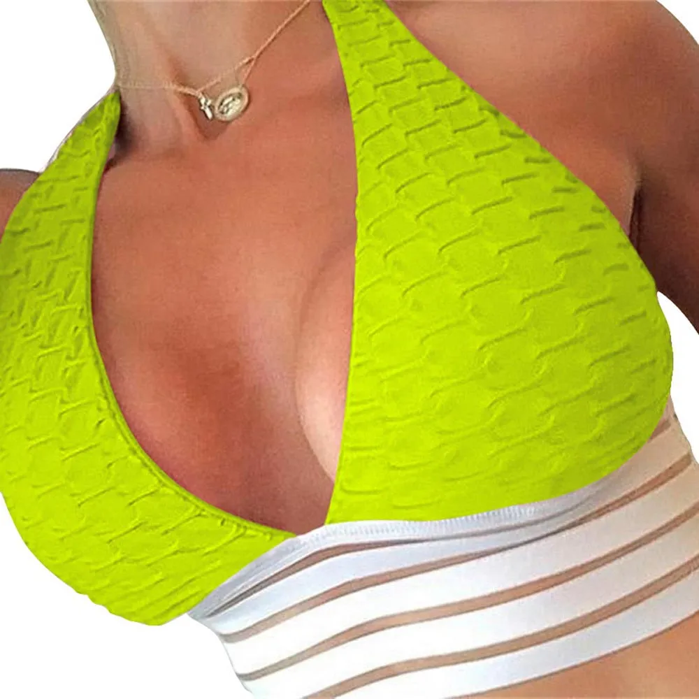 Sexy Mesh Breathable Push Up Nylon Sports Bra For Women