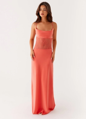 Breath Ease LayeredHemline Shae Maxi Dress - Tangerine