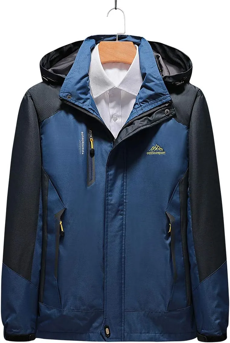 Shanghai Story Men's Windproof Jacket Water-Resistant Lightweight Running Jacket Hooded Raincoat Windbreaker
