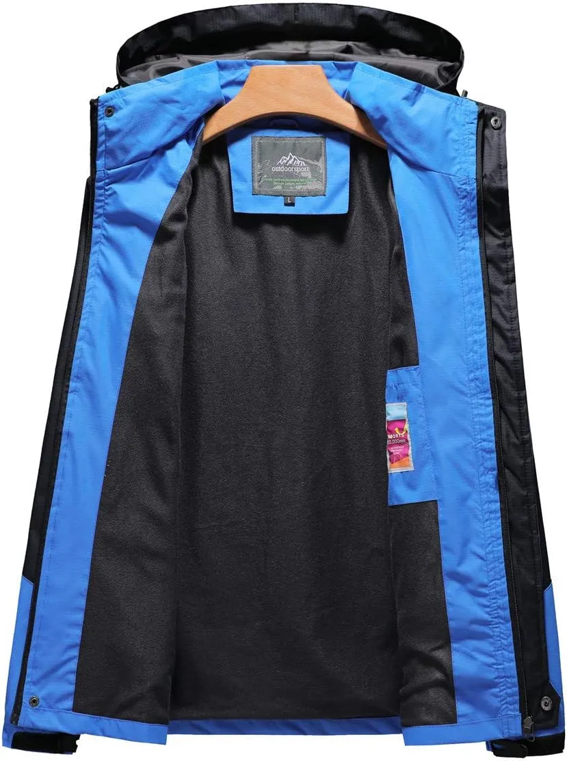 Shanghai Story Men's Windproof Jacket Water-Resistant Lightweight Running Jacket Hooded Raincoat Windbreaker