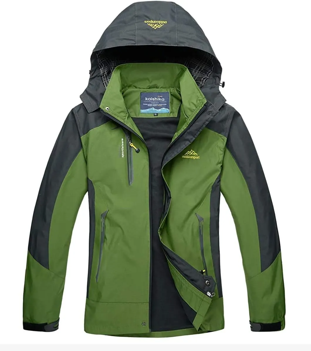 Shanghai Story Men's Windproof Jacket Water-Resistant Lightweight Running Jacket Hooded Raincoat Windbreaker