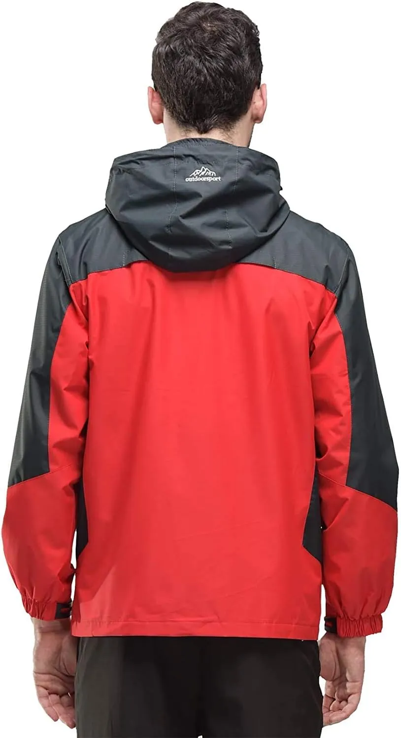 Shanghai Story Men's Windproof Jacket Water-Resistant Lightweight Running Jacket Hooded Raincoat Windbreaker