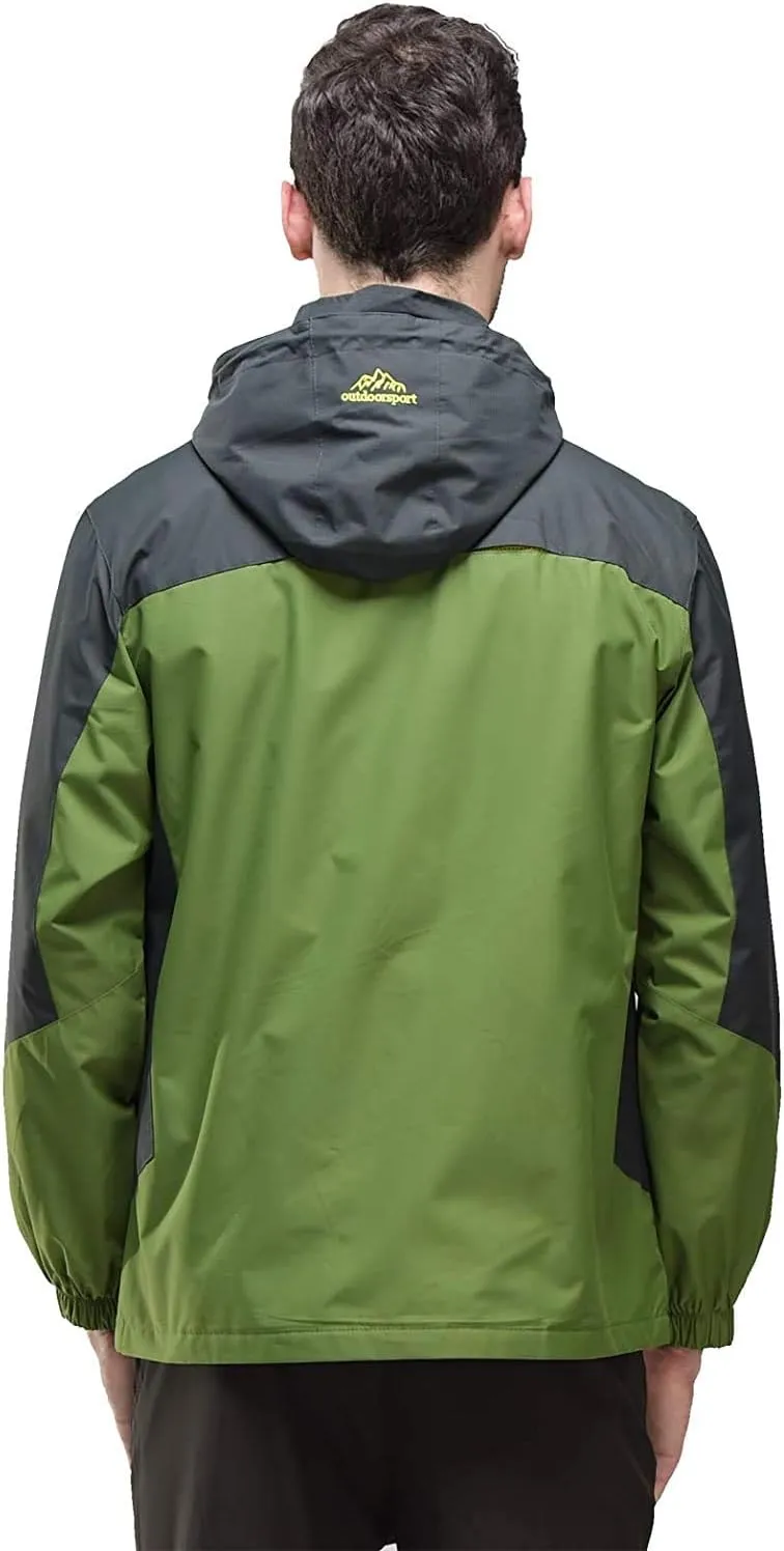 Shanghai Story Men's Windproof Jacket Water-Resistant Lightweight Running Jacket Hooded Raincoat Windbreaker