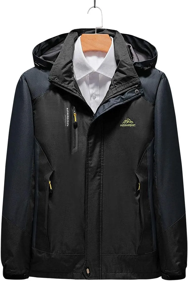 Shanghai Story Men's Windproof Jacket Water-Resistant Lightweight Running Jacket Hooded Raincoat Windbreaker