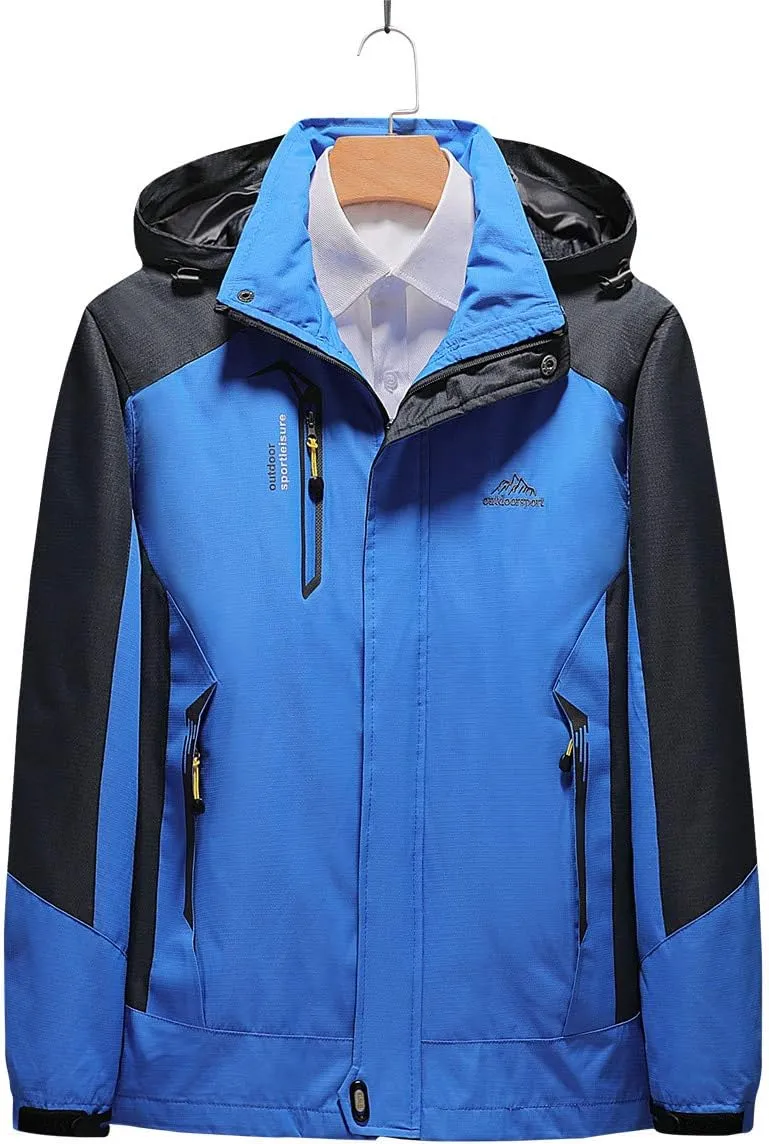Shanghai Story Men's Windproof Jacket Water-Resistant Lightweight Running Jacket Hooded Raincoat Windbreaker